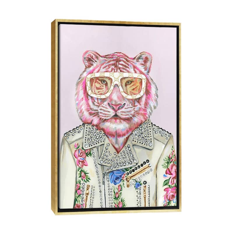 iCanvas "Gucci Pink Tiger" by Heather Perry Framed Canvas Print - Gold - 40x26