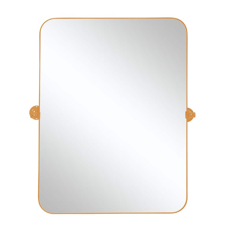 HomeRoots 36" Gold Metal Tilting Framed Accent Mirror - 23.97 in. x 35.76 in. x 0.79 in.