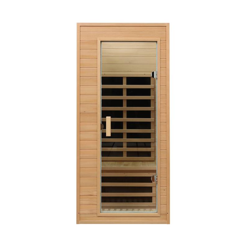 1-Person Sauna with LCD Display, Key Control, Bluetooth and LED reading lights - 34" x 34" x 73" - 34" x 34" x 73"