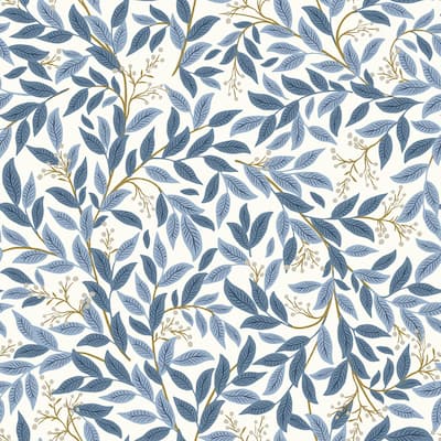 Rifle Paper Co.Willowberry Blue and White Peel and Stick Wallpaper