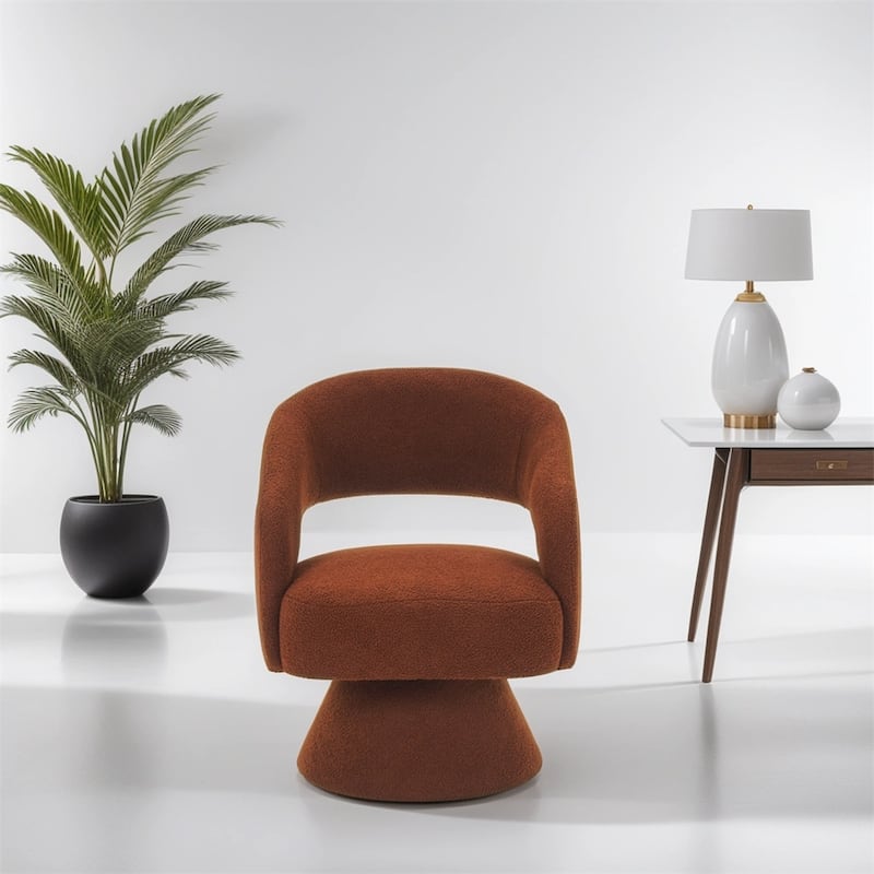 Swivel Accent Chair Armchair,Round Barrel Chair in Fabric,velvet