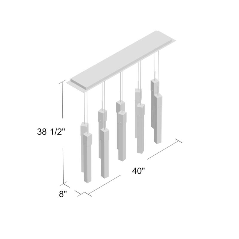 Rectangular Crystal Chandelier // XL 10 Light - N/A