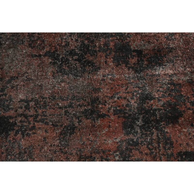 Hand Knotted Oriental Viscose Silk Carpet Modern Abstract Oranges & Rust Abstract Area Rug - 7' 9'' X 5' 9''