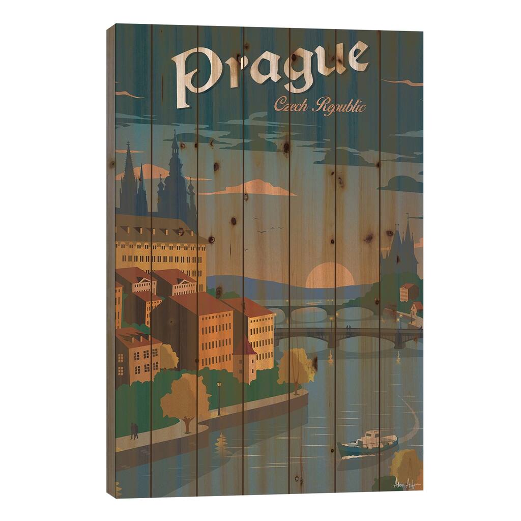 Prague Print On Wood by IdeaStorm Studios - Multi-Color