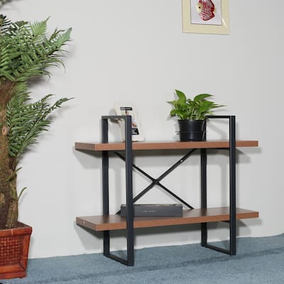 Adjustable Wood and Metal Display and Etagere Bookshelves and Bookcases - 35.43*12.5*28.54 inches - 35.43*12.5*28.54 inches