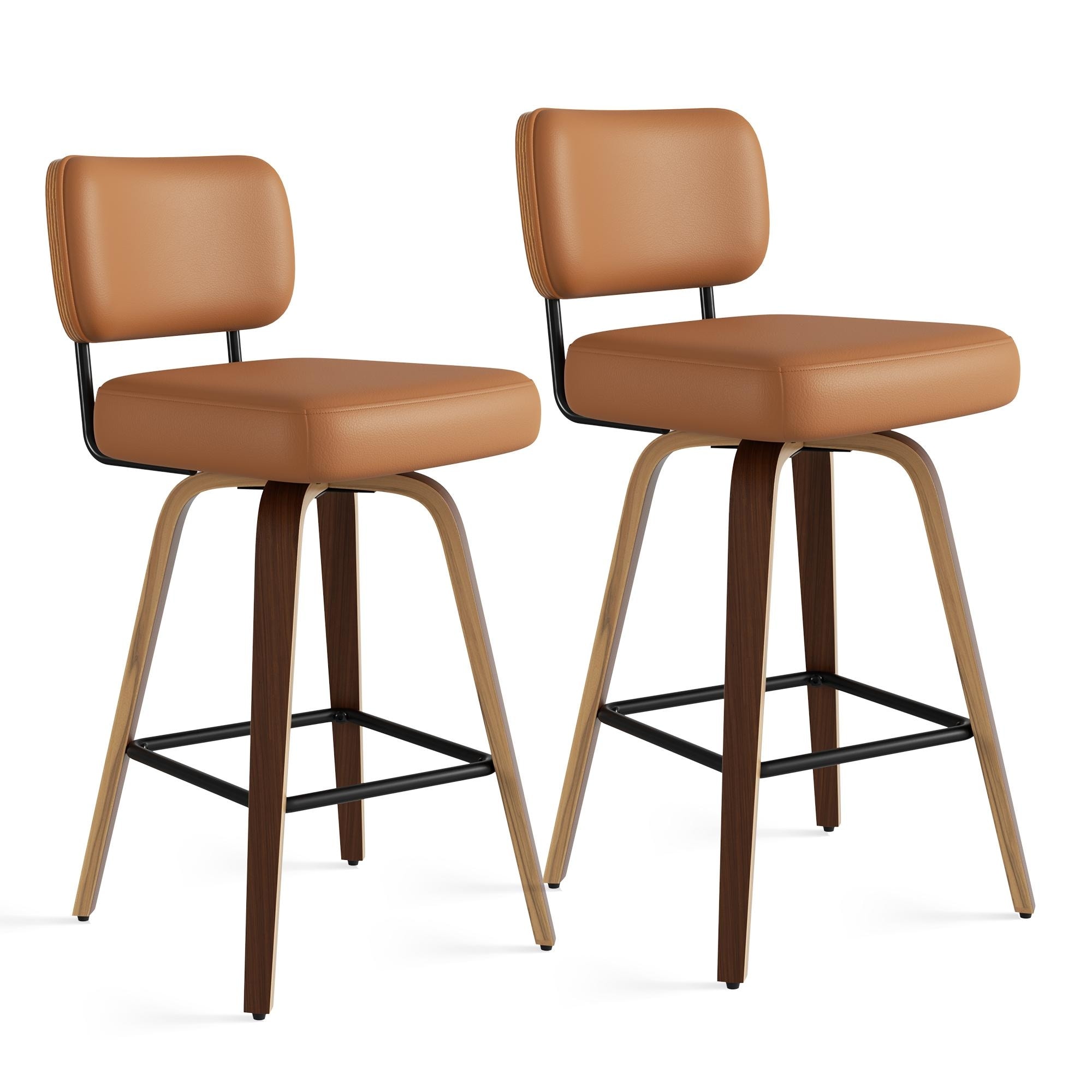 HOMYKA Swivel Bar Stools Set of 2