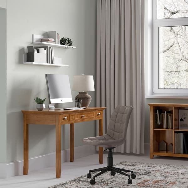 slide 11 of 19, WYNDENHALL Normandy SOLID WOOD 48 inch Wide Desk Light Golden Brown