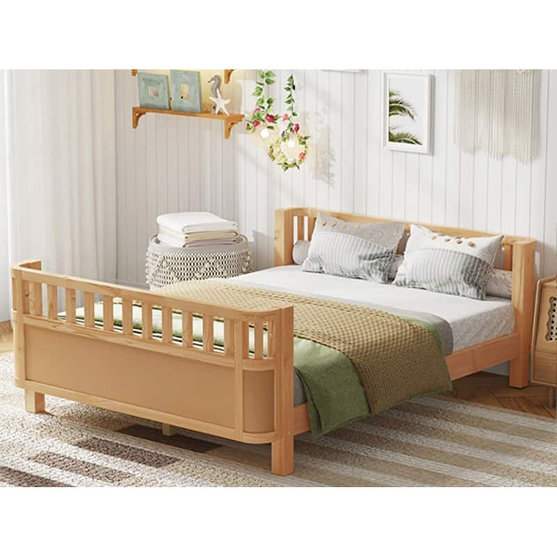 Full Size Wood Platform Bed for Kids