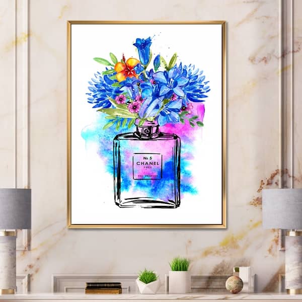 Designart Perfume Chanel Five V French Country Framed Canvas