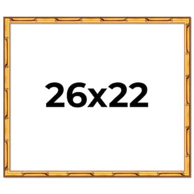 26x22 Frame Gold Bamboo Picture Frame Modern Photo Frame Includes UV Acrylic Shatter Guard Front Acid Free Foam Backing Board