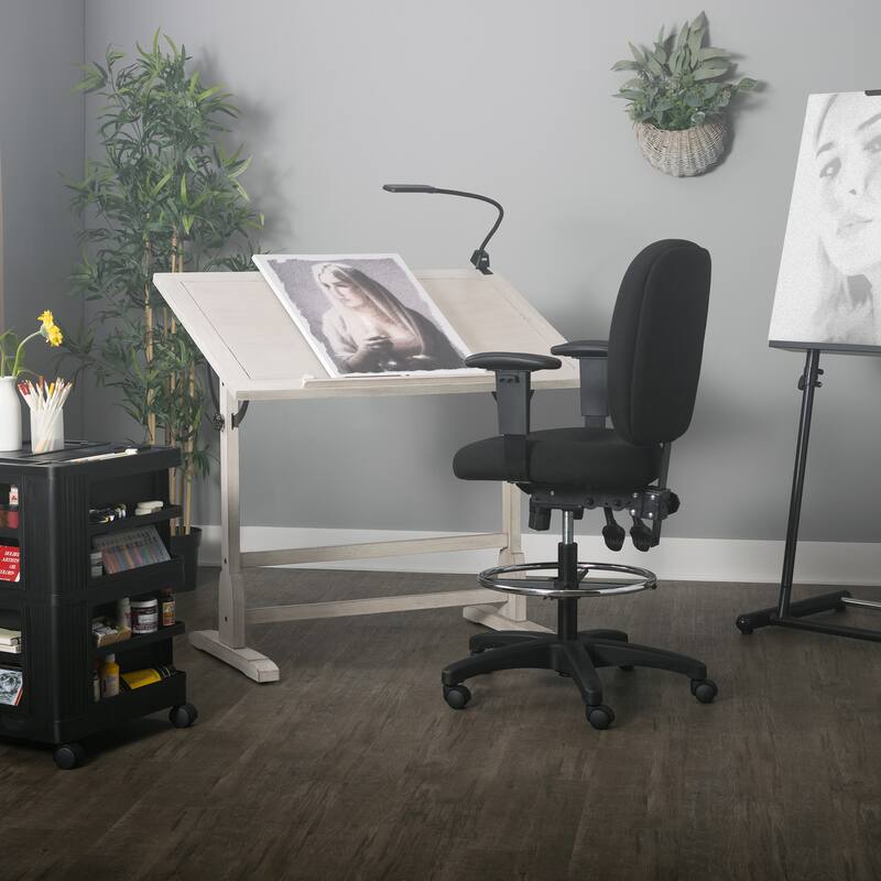 Winslow Drafting Chair with Adjustable Height, Arm, and Tilt