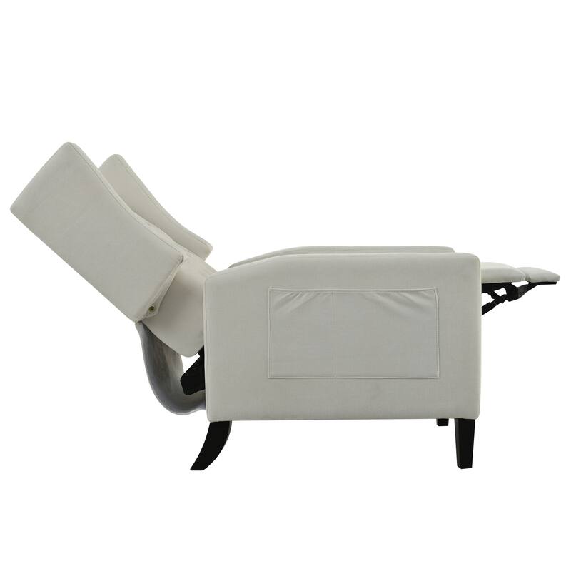 Manual Adjustable WingBack Recliner Chair. with Foldable Side Table, USB Charging ports