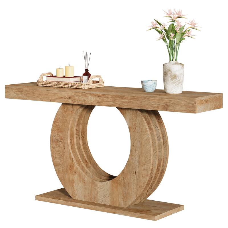 Wood Console Sofa Table, 63-Inch Rustic Farmhouse Entryway Table