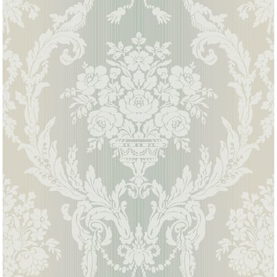 Seabrook Designs Abilene Floral Damask Unpasted Wallpaper