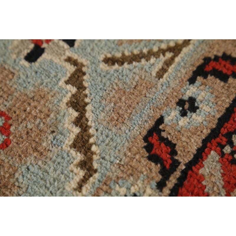Hand Knotted Oriental 100% Wool Carpet Traditional Geometric Greys & Charcoal Viss Area Rug - 11' 10'' X 8' 10''