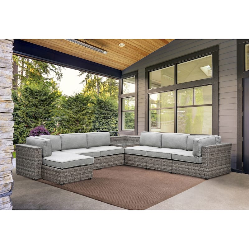 Terella 7-Piece Outdoor Lounge Set, Gray