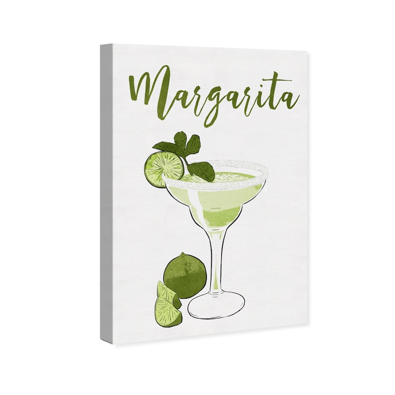 Wynwood Studio 'Margarita Cocktail' Drinks and Spirits Wall Art Canvas Print Cocktails - White, Green