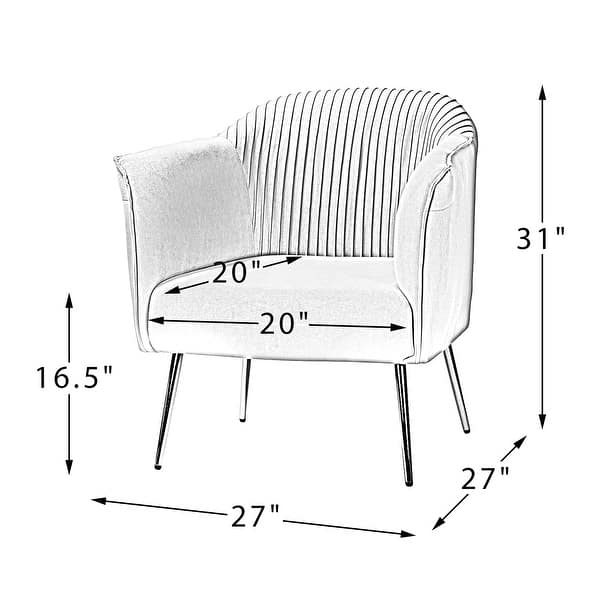 Belicia Contemporary and Classic Velvet Barrel Chair with Metal Legs