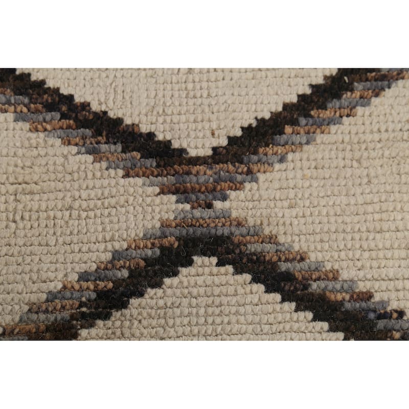 Modern Geometric Moroccan Area Rug Handmade Wool Carpet - 7'11"x 10'5"