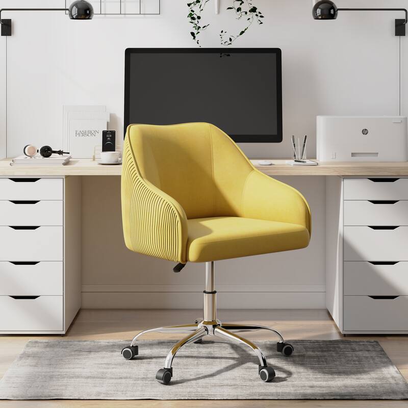 Corvus Braff Velvet Upholstered Adjustable Ergonomic Office Chair