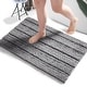 preview thumbnail 64 of 110, Deconovo Non Slip Chenille Striped Bath Mat Soft Durable 1PC-17x24 Inch - Grey