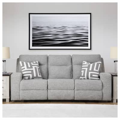 Signature Design by Ashley Biscoe Pewter Power Reclining Sofa - 88" W x 43" D x 42" H