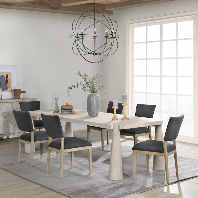 Classic Home Atrop 102" Oak Wood Dining Table - White