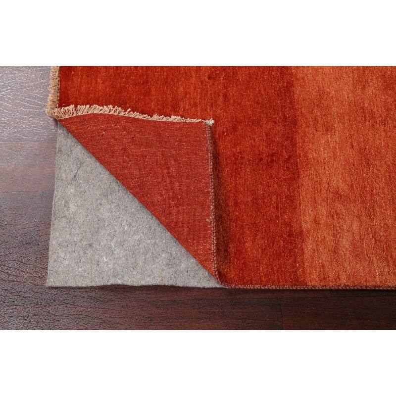 Striped Contemporary Oriental Gabbeh Kashkoli Runner Rug Wool Handmade - 3'1" x 16'6"