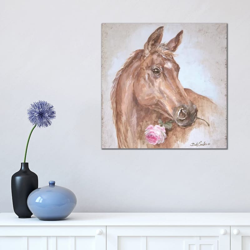 iCanvas "Horse With Rose" by Debi Coules Canvas Print - 18x18x1.5