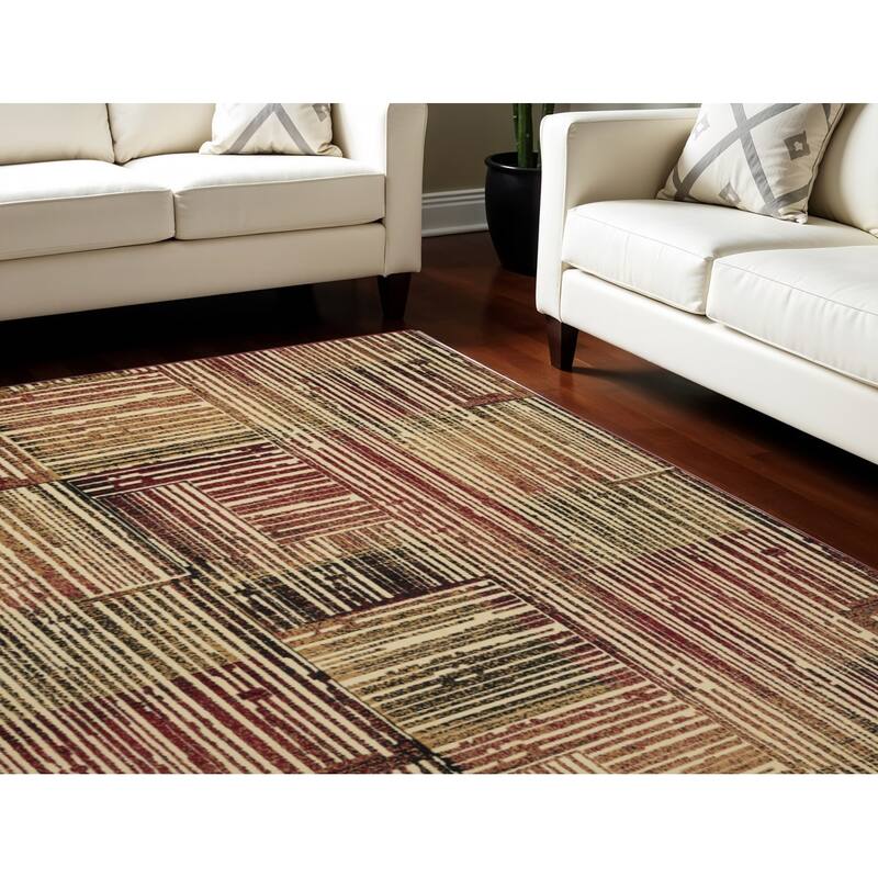 Luca Power Loomed Traditional Modern Non Skid Stain Resistant Area Rug By HomeRoots - 118' X '94' X '0.5 - Black - Rectangle