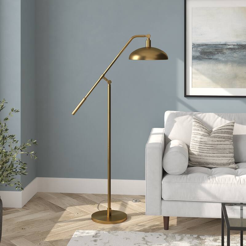 Devon Boom Arm Floor Lamp with Metal Shade