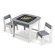 preview thumbnail 1 of 19, Kid's Table and Chairs Set with Double-sized Tabletop - 24" x 24" x 19.5" Grey
