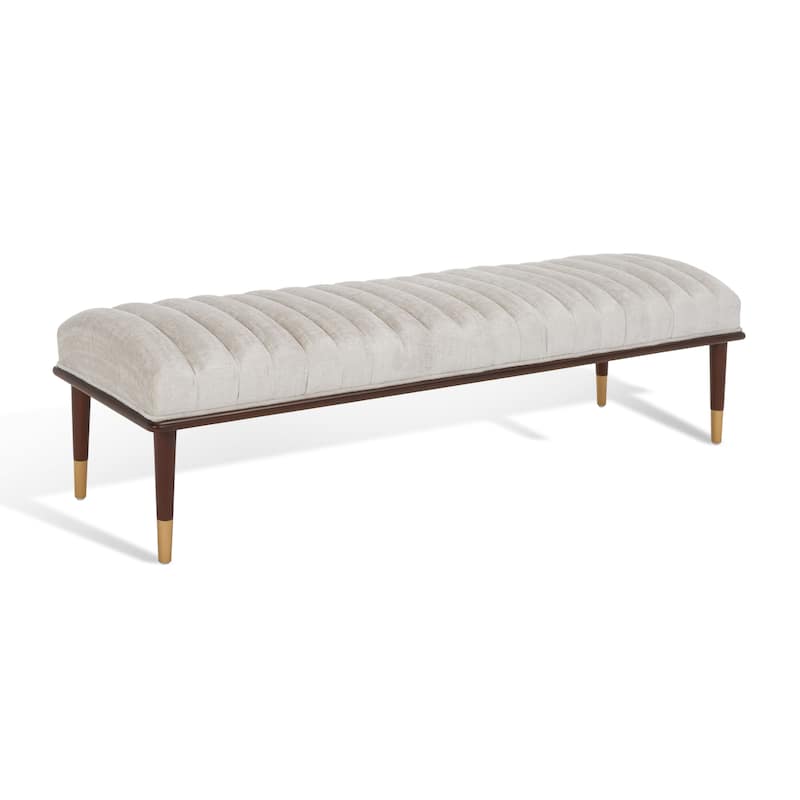 SAFAVIEH Couture Felicienne Mid-Century Bench - 63" W x 20" D x 18" H - 63Wx20Dx18H