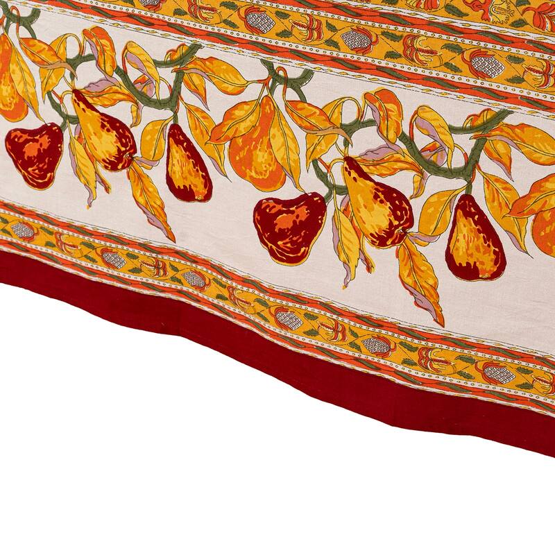 Couleur Nature Orchard Pear Tablecloth - Burgundy - 59" x 59"