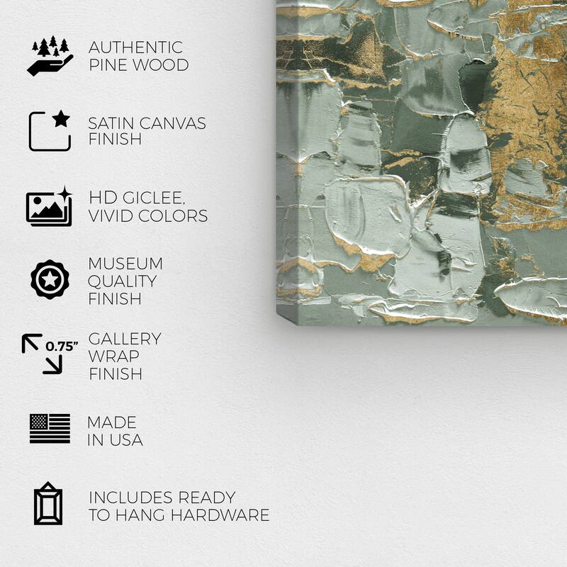 Wynwood Studio Canvas Abstract Sage Morning Green and Emerald Modern & Contemporary Wall Art Canvas Print