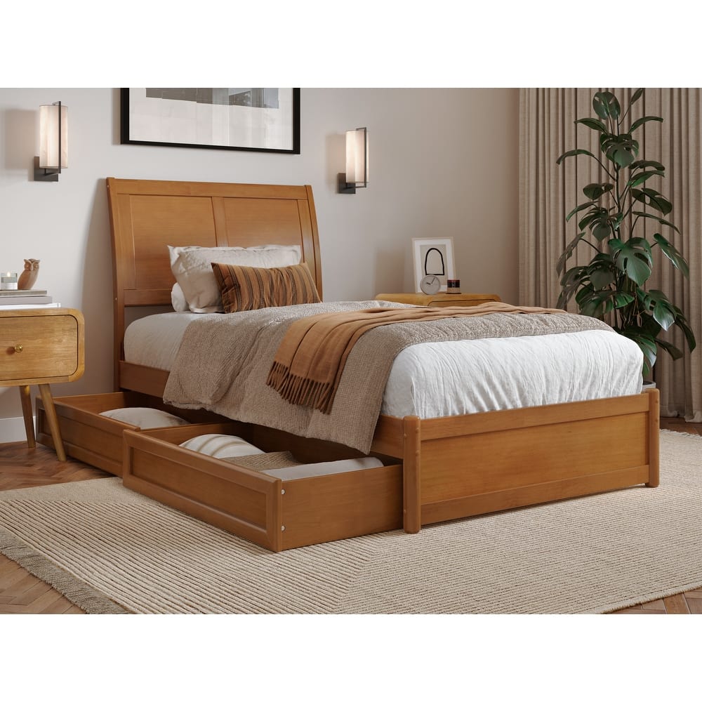 Andorra Platform Bed with Panel Footboard and Storage Drawers