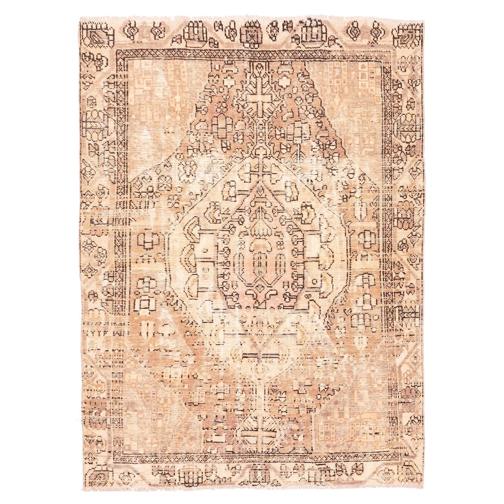 ECARPETGALLERY Hand-knotted Antalya Vintage Copper Wool Rug - 6'4 x 8'10
