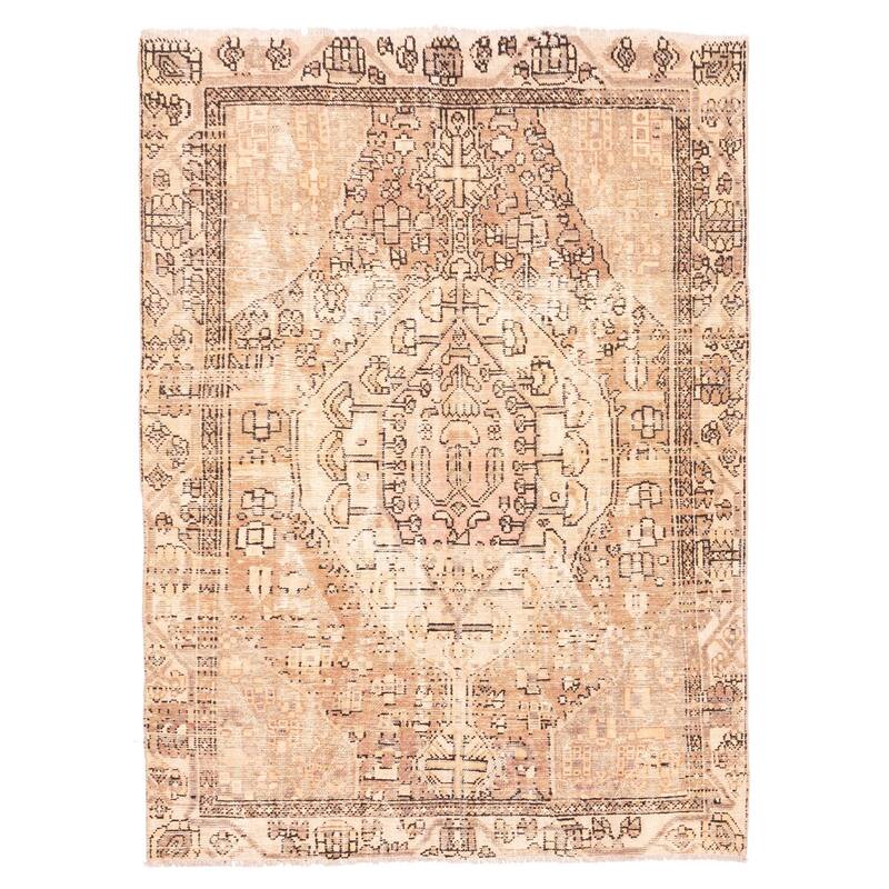 ECARPETGALLERY Hand-knotted Antalya Vintage Copper Wool Rug - 6'4 x 8'10