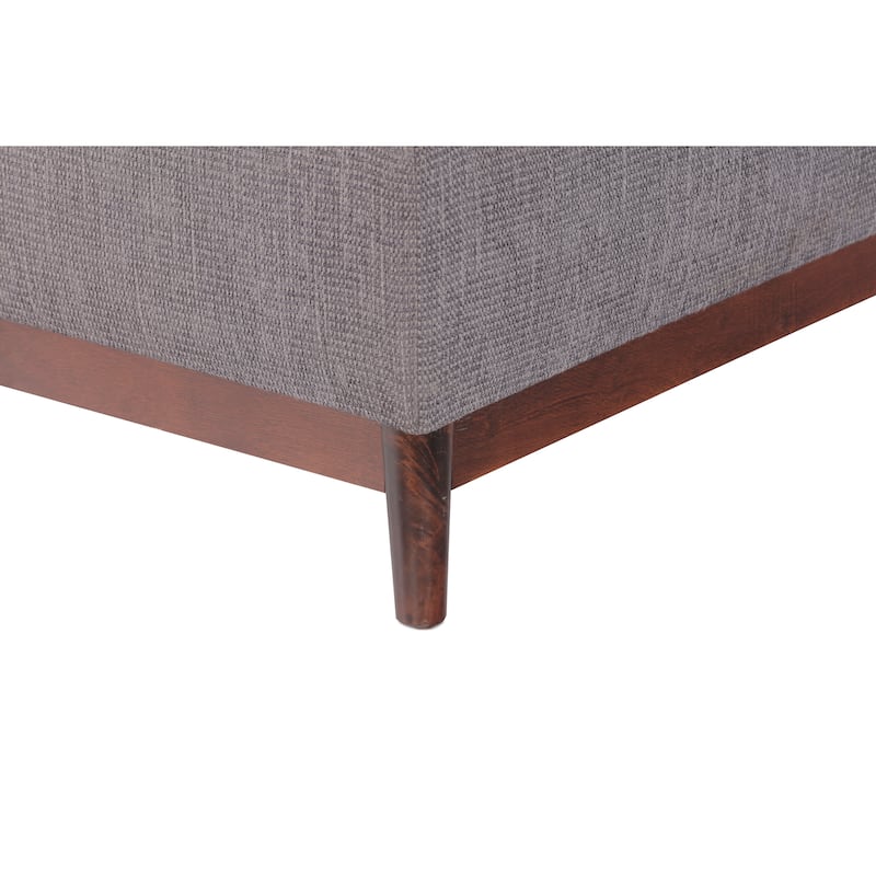Brooke Transitional Wood Trim Tufted Storage Ottoman
