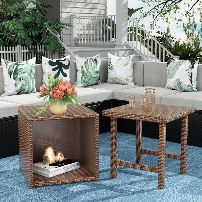 Merrick Wicker Rattan Table (Set of 2)