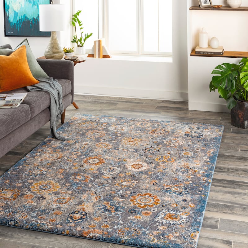 Artistic Weavers Keira Traditional Rug - 6' 7" x 9' 6" - Rust/Dark Blue