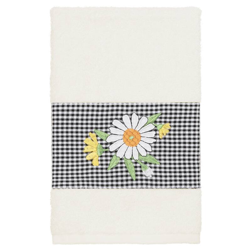 Authentic Hotel and Spa 100% Turkish Cotton Daisy 3PC Embellished Towel Set