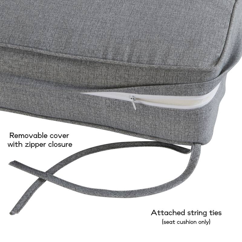 Outdoor 2-Piece Reversible Deep Seat Cushion Set (Cushions Only)
