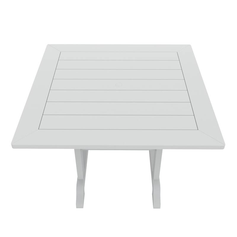 Laguna Hdpe All Weather Outdoor Patio Dining Set with Square Table, Arm Chairs (5-Piece Set)