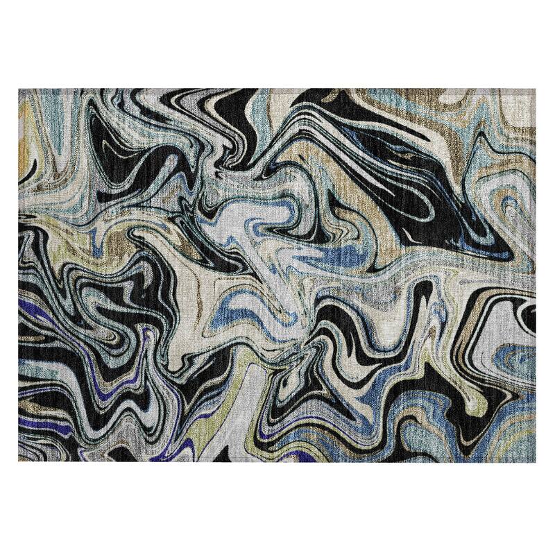 Machine Washable Indoor/ Outdoor Contemproary Fusion Chantille Rug