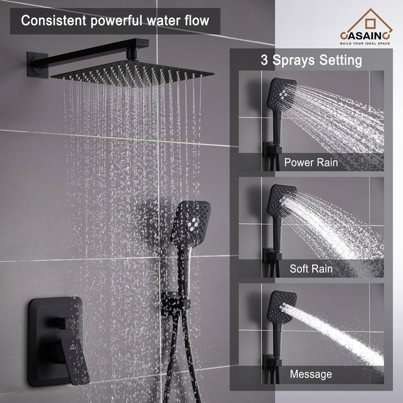 Wall-mounted rain shower faucet with pressure balanced valve