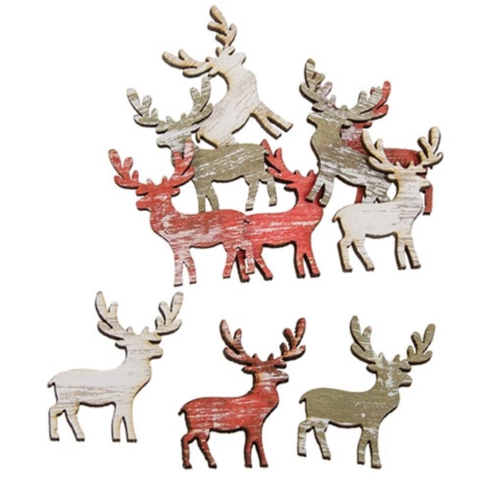 *12/Set - Rustic Print Moose Bowl Fillers Red/Green/White - Multi