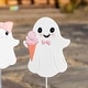 preview thumbnail 69 of 84, Glitzhome Halloween LED Ghost Cat Pumpkin Nutcracker Yard Stakes Standing Sign Hanging Decor