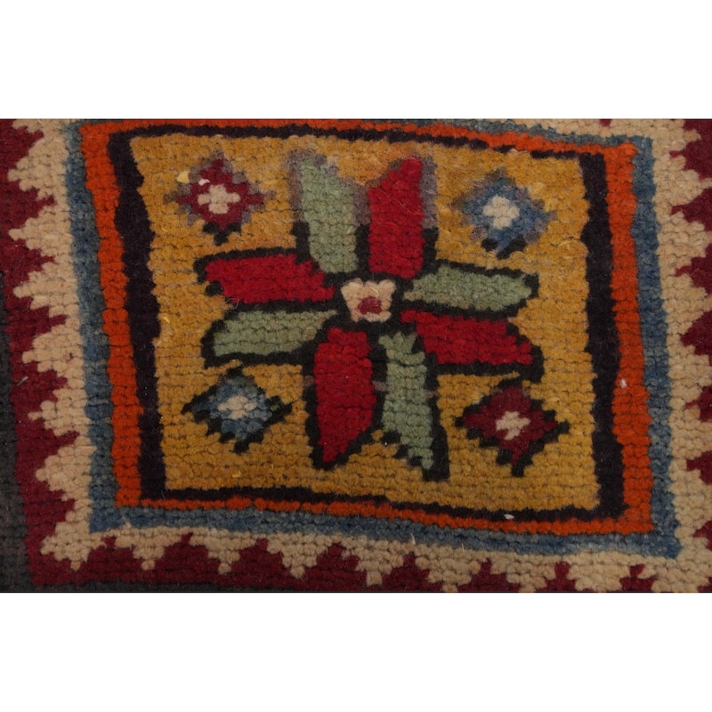 Hand Knotted Oriental 100% Wool Carpet Traditional Tribal Greys & Charcoal Ardebil Area Rug - 9' 10'' X 4' 6''