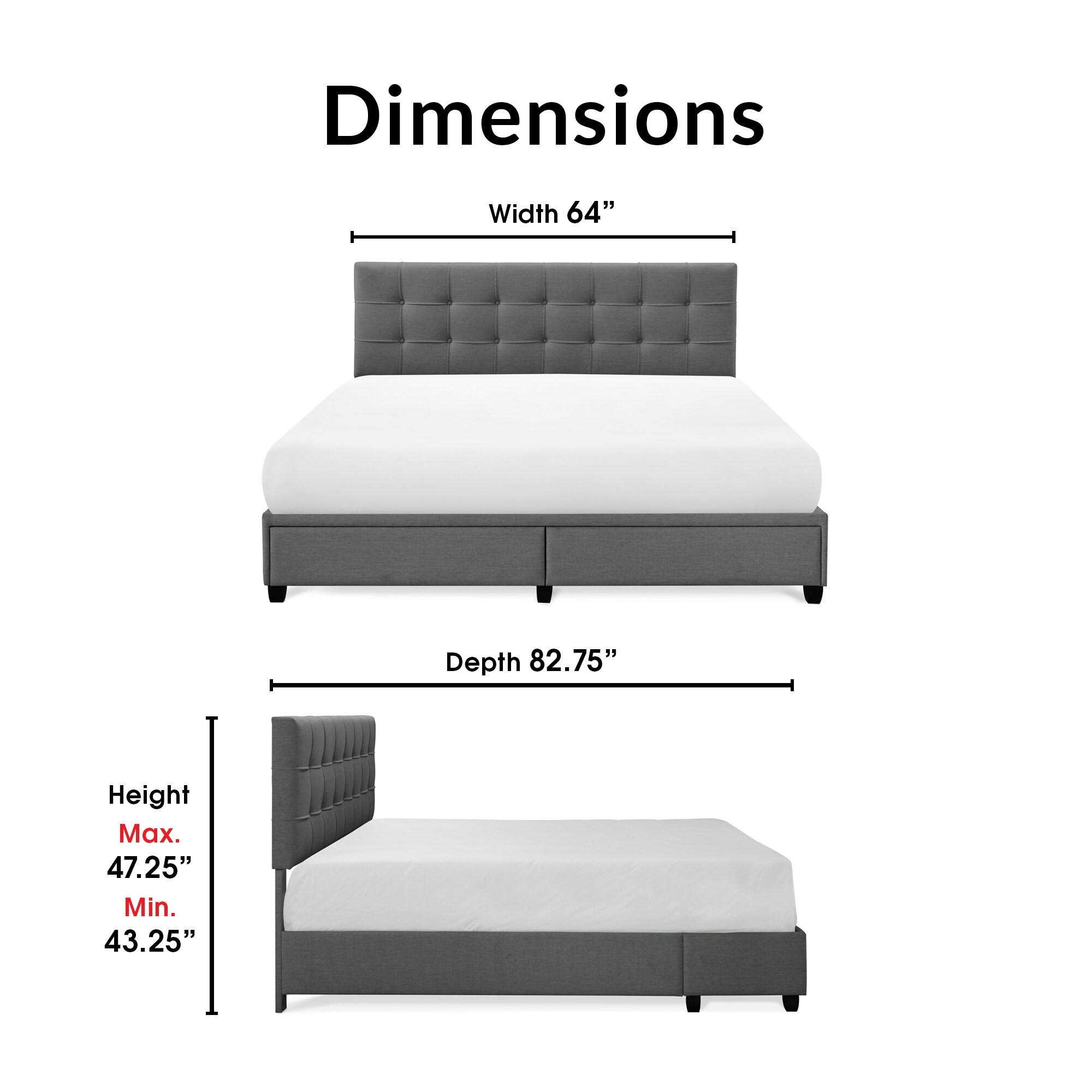 Adjustable height bed frame deals